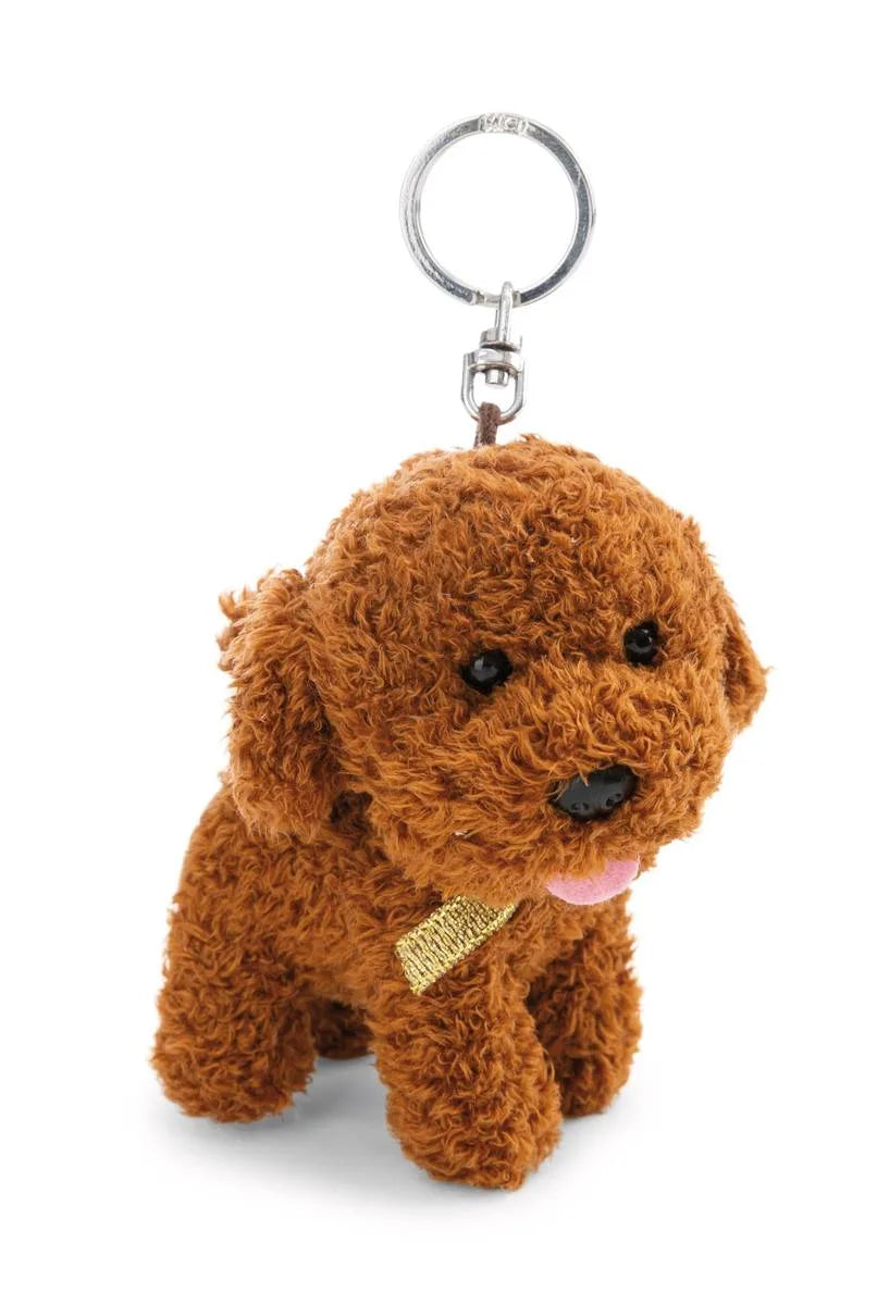 Schlüsselanhänger Plüsch Hund Pudel Braun
