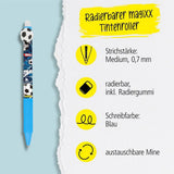 Gelschreiber radierbar Fussball blau