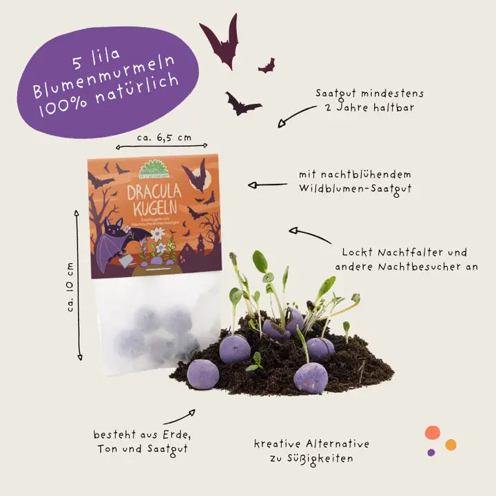 Blumenmurmel Halloween Dracula Kugeln