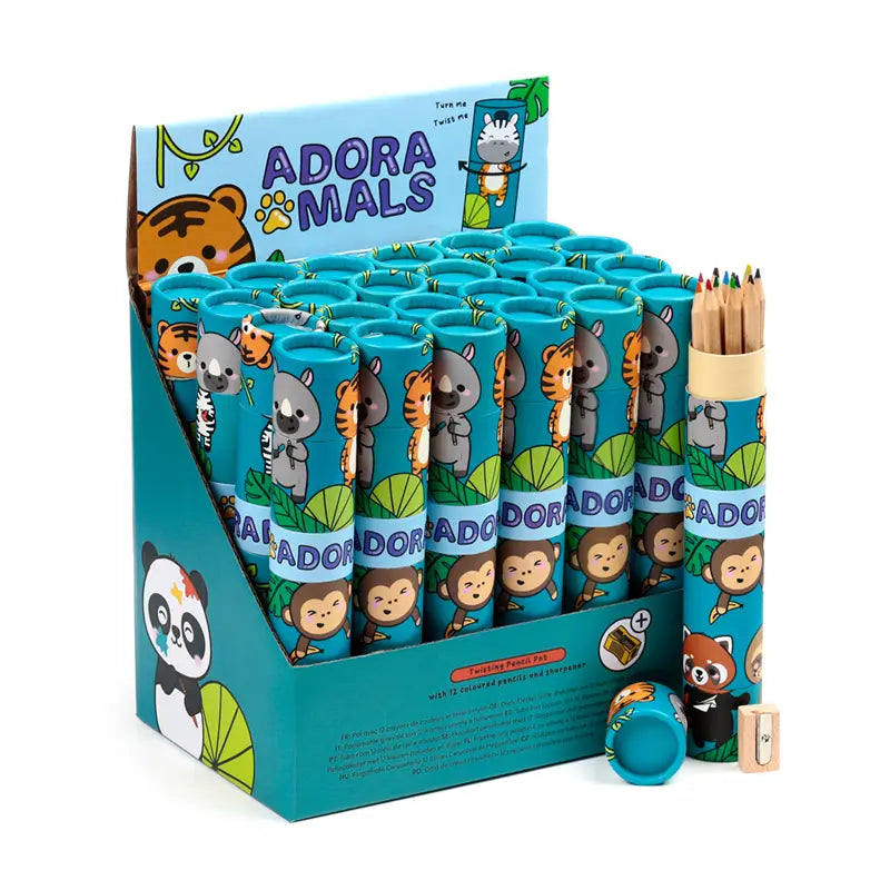 Farbstifte Dose gross Zootiere