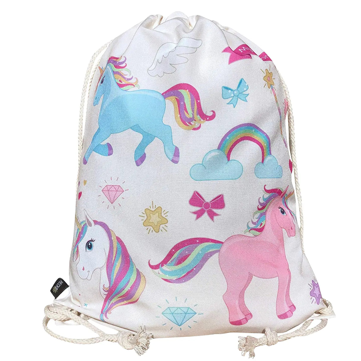 Turnbeutel Kinder Polyester Einhorn