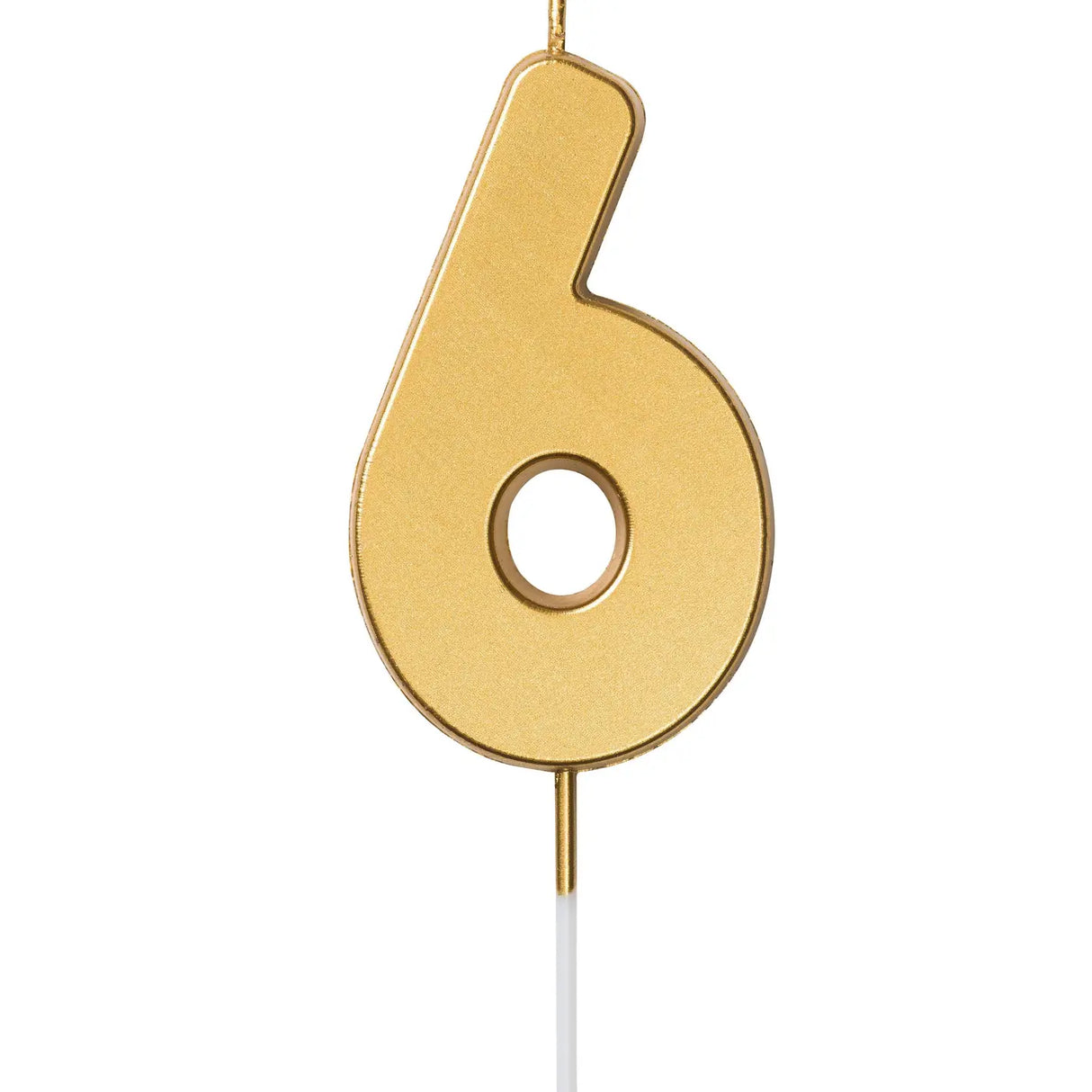Geburtstagskerze Zahlenkerze Gold 6