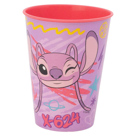 Comic Zahnputz Trinkbecher Stitch Rosa klein