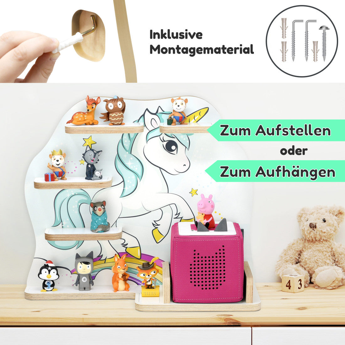Toniebox Regal Einhorn mit Regenbogen