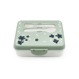 Znünibox Bento Box 2 Stöckig mit Besteck Blumen Schwarz