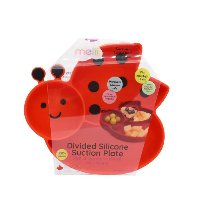 Kinder Silikonteller mit Saugnapf Marienkäfer