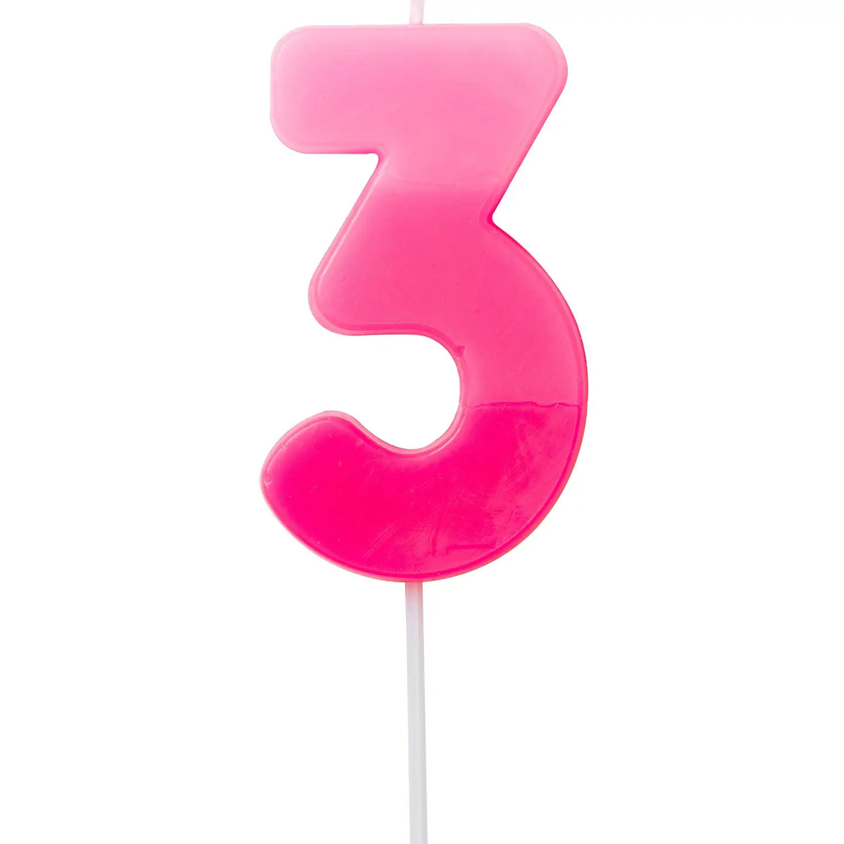 Geburtstagskerze Zahlenkerze Pink 3