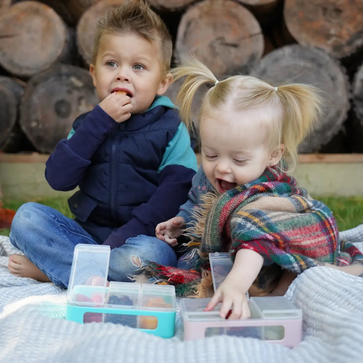 Znünibox Snackbox Melii mit 3 Fächern Rose