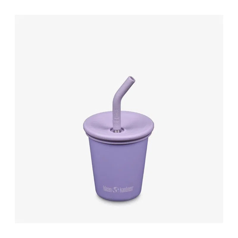 Kinder Edelstahl Trinkbecher mit Strohhalm Paisley Purple