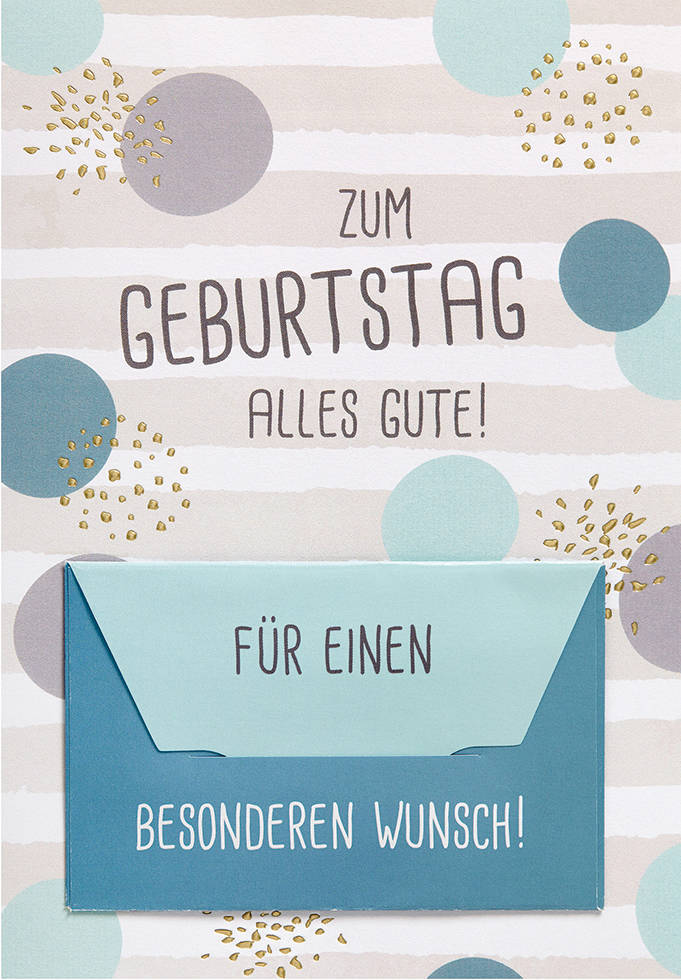 Geburtstagskarte für Geldnoten Blau