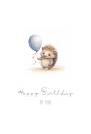 Geburtstagskarte Igel mit Ballon