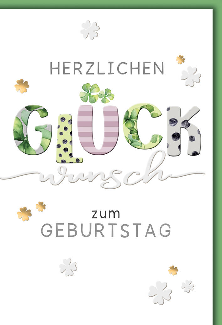 Geburtstagskarte Kleeblatt Glück