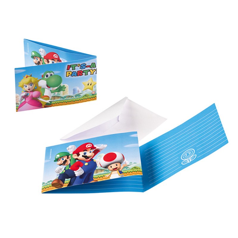 Einladungskarten Kindergeburtstag Super Mario