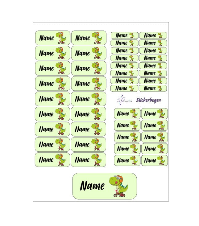 Baurelia Stickerset mit Name Dino 7