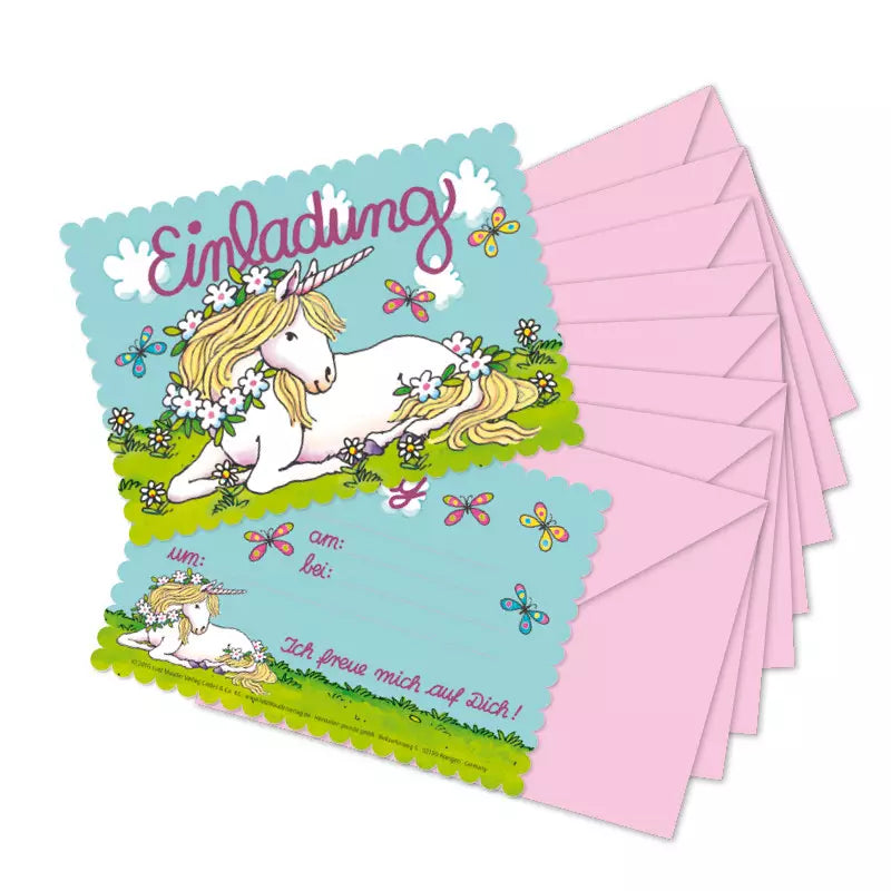 Einladungskarten Kindergeburtstag Einhorn Rosa