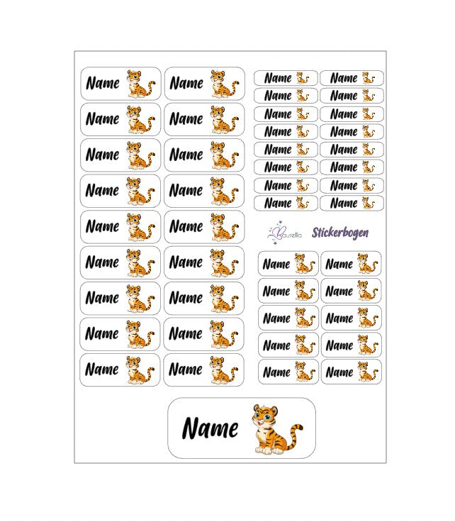Baurelia Stickerset mit Name Tiger 2