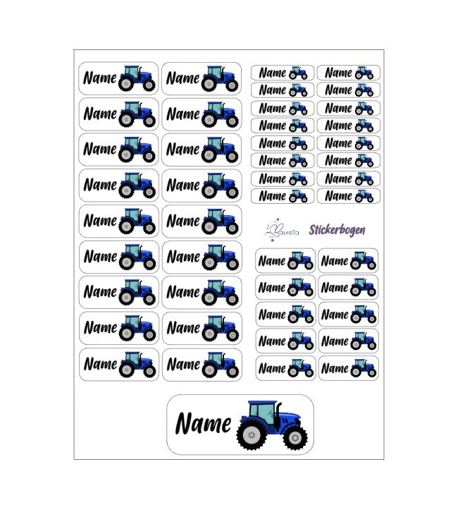 Baurelia Stickerset mit Name Traktor 3