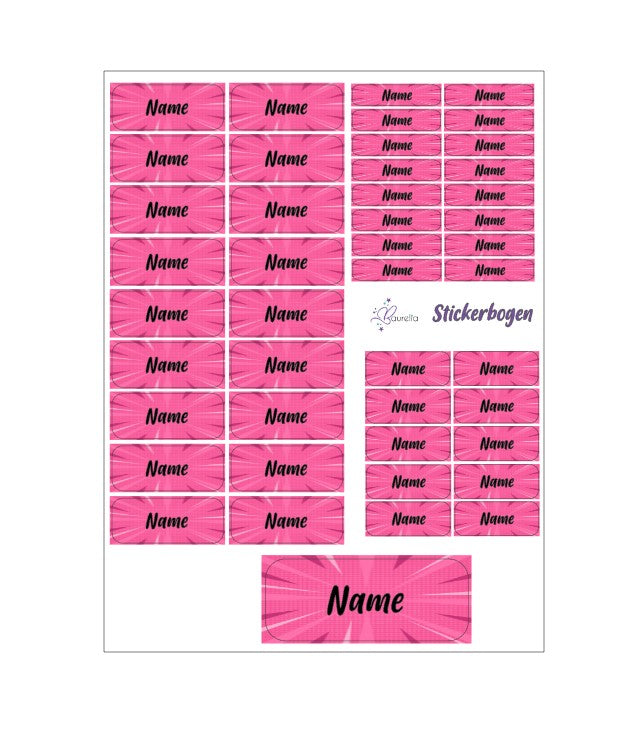 Baurelia Stickerset mit Name Muster 2