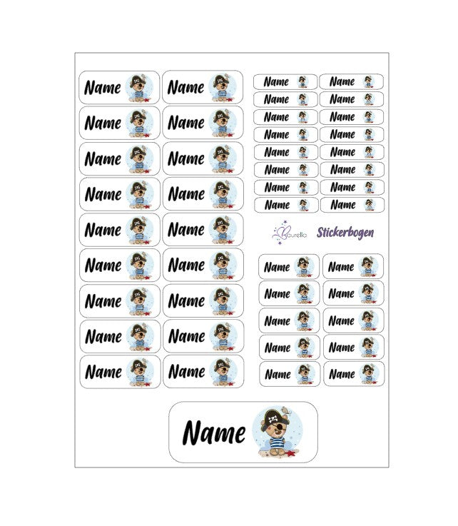 Baurelia Stickerset mit Name Bär 1