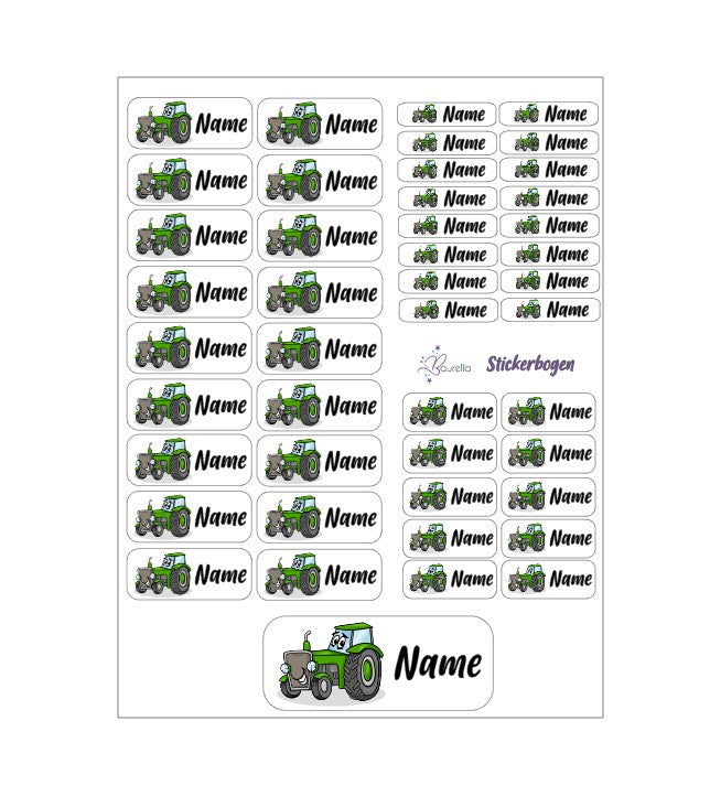 Baurelia Stickerset mit Name Traktor 4
