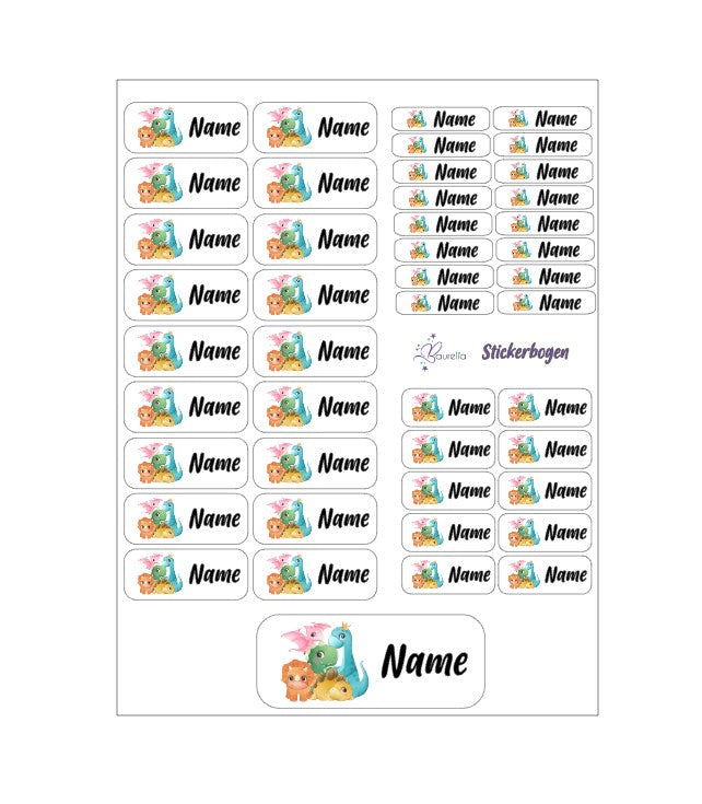 Baurelia Stickerset mit Name Dino 5