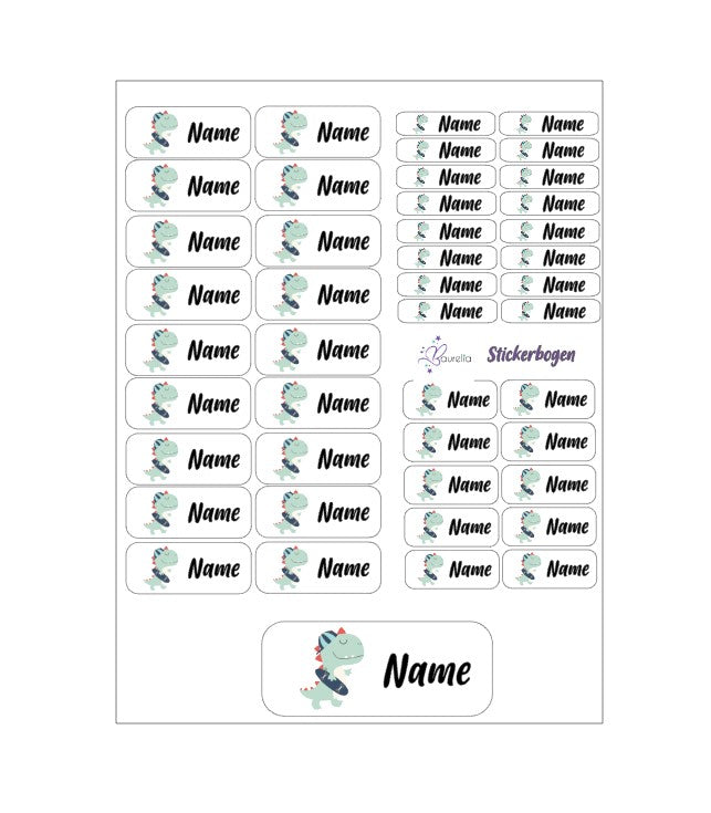 Baurelia Stickerset mit Name Dino 2
