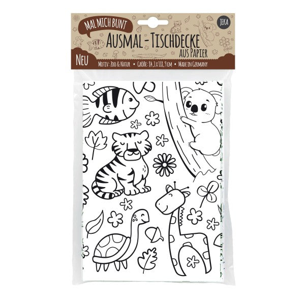Ausmal Tischdecke XL Zoo und Natur