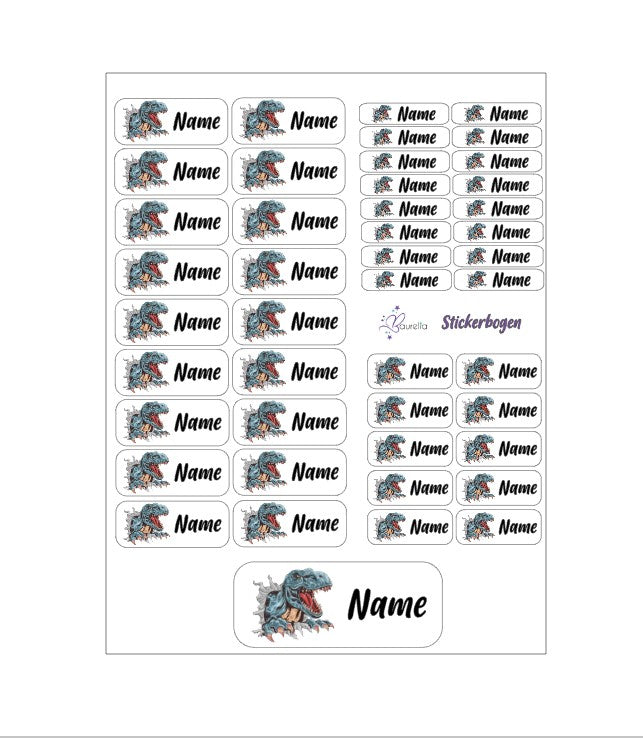 Baurelia Stickerset mit Name Dino 4