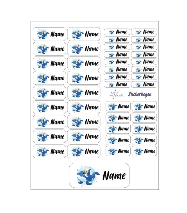 Baurelia Stickerset mit Name Orca 1
