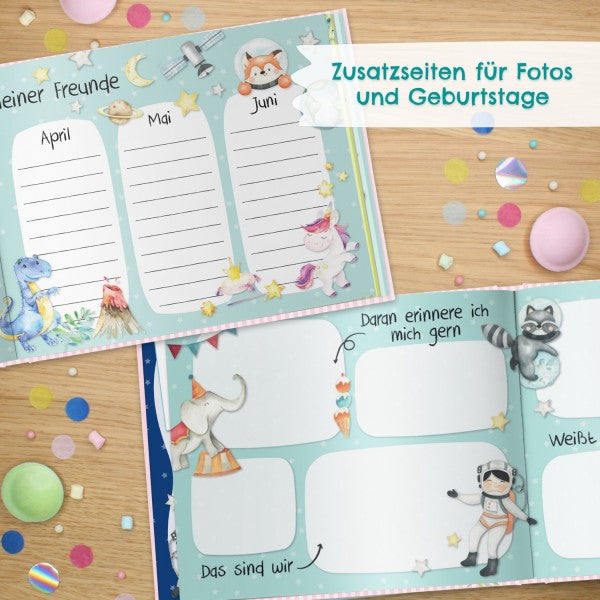 Freundebuch für Kinder in der Schule - Blau