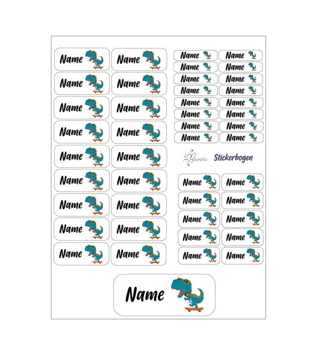 Baurelia Stickerset mit Name Dino 6