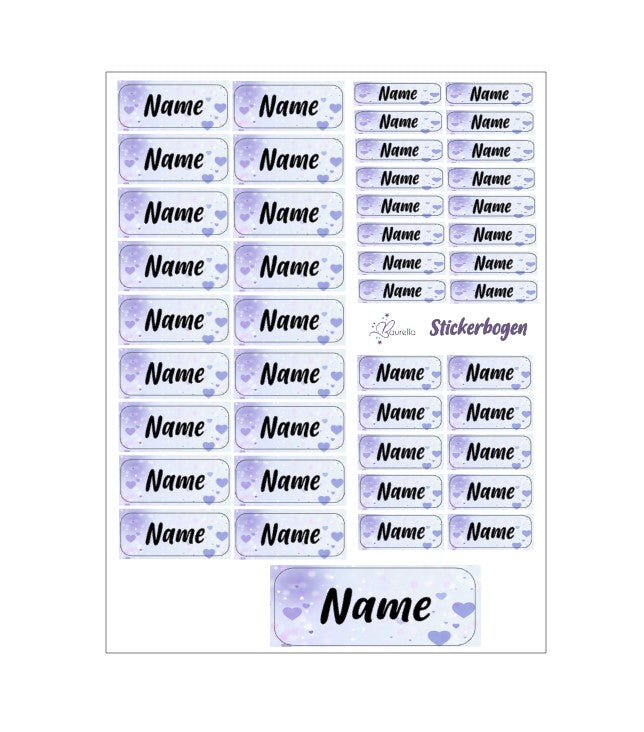 Baurelia Stickerset mit Name Herz 1