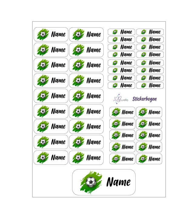 Baurelia Stickerset mit Name Fussball 3