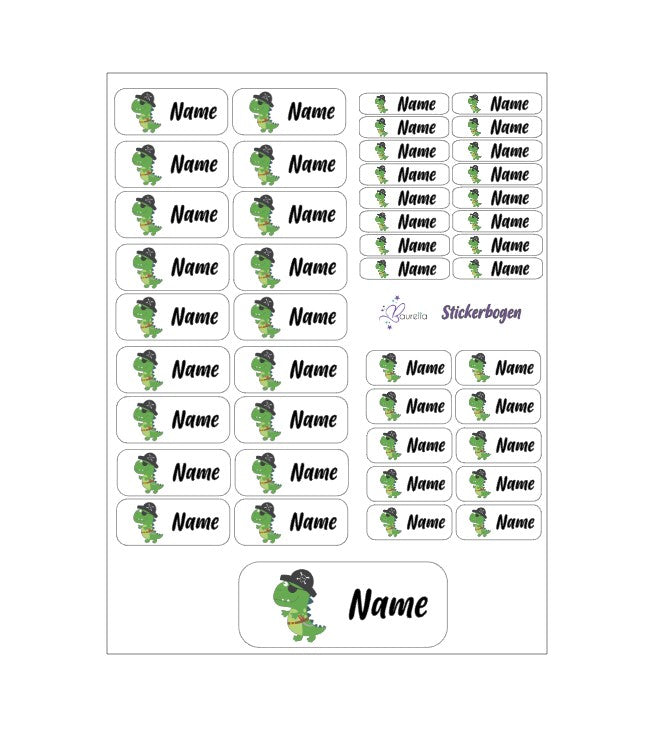Baurelia Stickerset mit Name Dino 3
