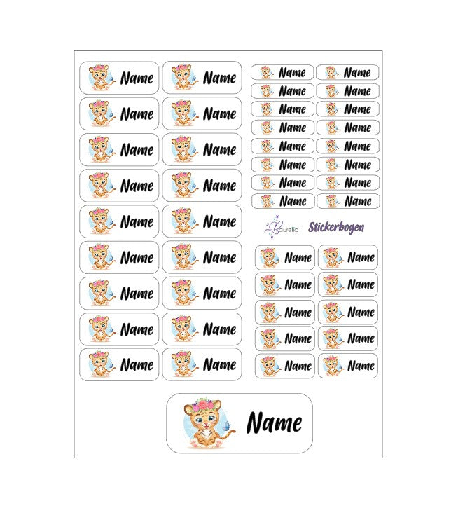 Baurelia Stickerset mit Name Tiger 5