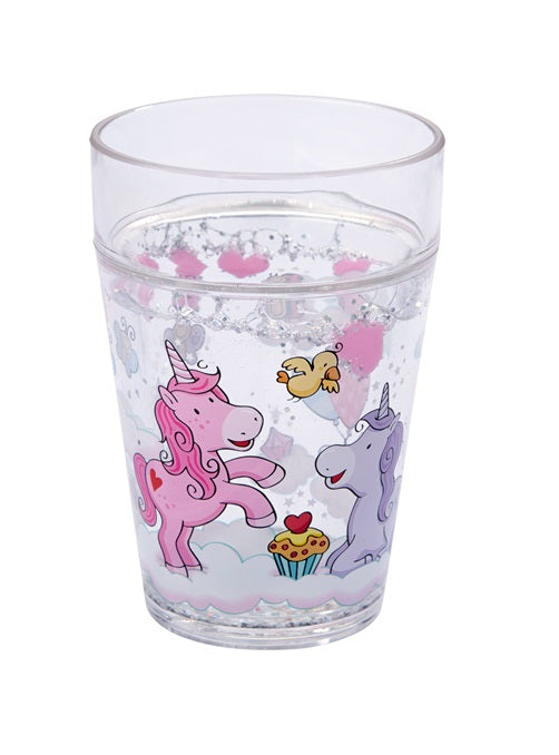 Glitzer Zahnputz Trinkbecher Einhorn