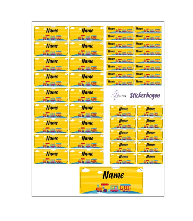Baurelia Stickerset mit Name Zug 1