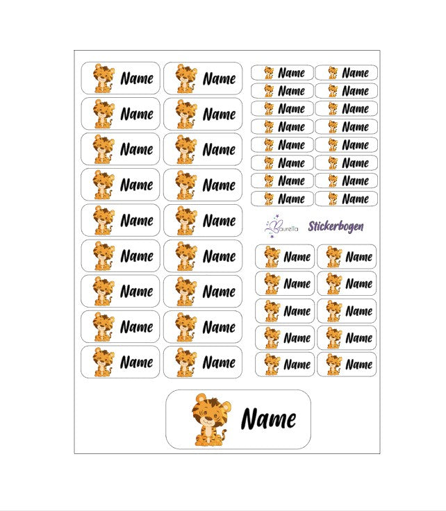Baurelia Stickerset mit Name Tiger 4