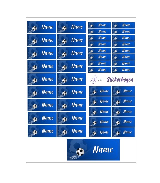 Baurelia Stickerset mit Name Fussball 1