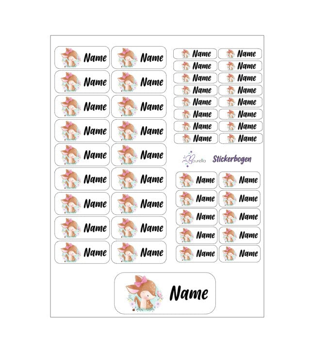 Baurelia Stickerset mit Name Reh 5