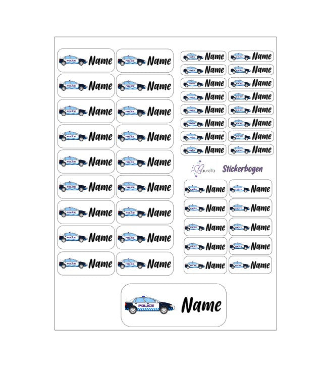 Baurelia Stickerset mit Name Polizei 2