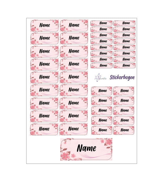 Baurelia Stickerset mit Name Blume 1