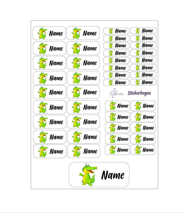 Baurelia Stickerset mit Name Krokodil 1