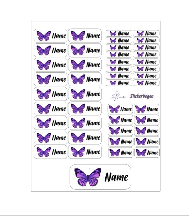 Baurelia Stickerset mit Name Schmetterling 5