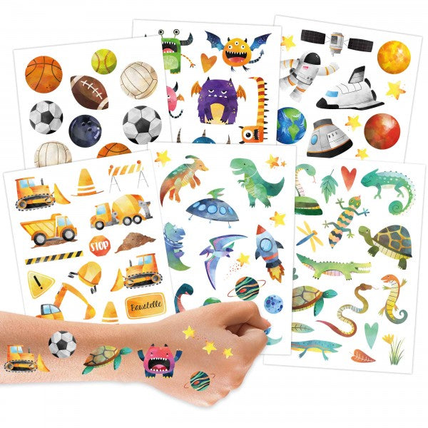 Kinder Tattoo 100 Stück Metallic Set Jungs
