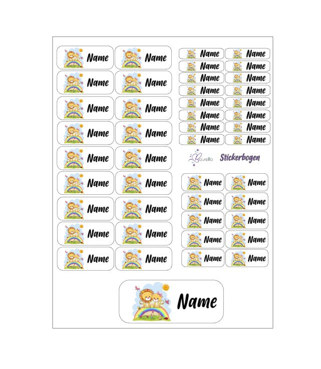 Baurelia Stickerset mit Name Löwe 2