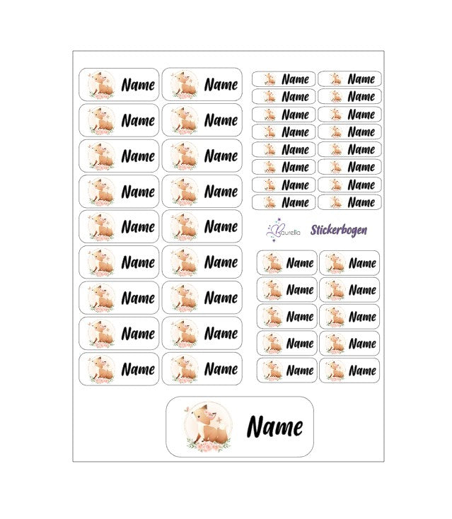 Baurelia Stickerset mit Name Fuchs 2
