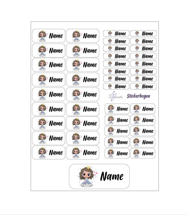 Baurelia Stickerset mit Name Prinzessin 4