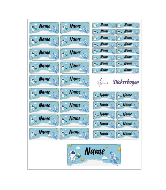 Baurelia Stickerset mit Name Waschbär 1