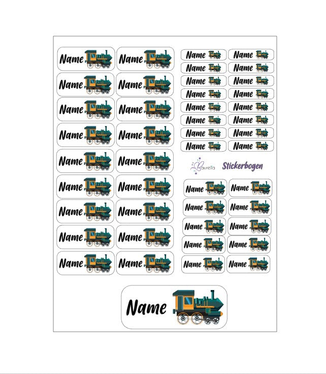 Baurelia Stickerset mit Name Zug 3